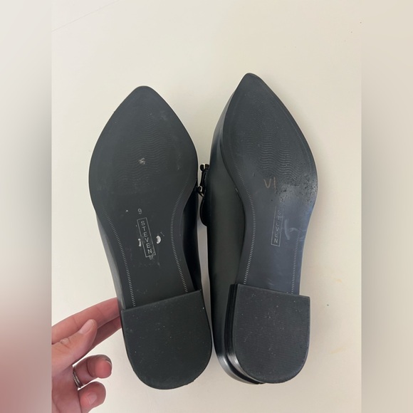 Steven By Steve Madden New York Verta Black Gold Bit Pointed Toe Flats Size 9 - Picture 11 of 13